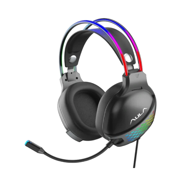 Refurbished AULA S503 Wired RGB Gaming Headset With Adjustable Mic (R-S503)