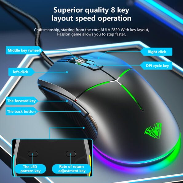 AULA Gaming Mouse F820B