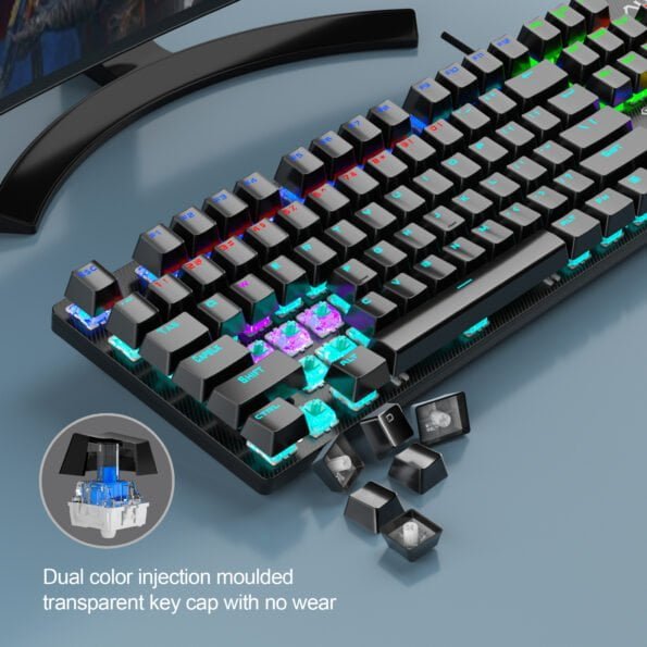 AULA S2022B Wired Mechanical Gaming Keyboard Black