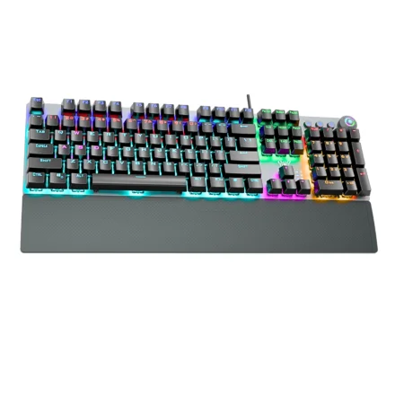 AULA F2058 Wired Mechanical Gaming RGB Backlight Keyboard With Media Knob & Handrest | Black (F2058B)
