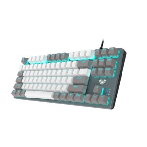 AULA F3287 Wired Mechanical Gaming Keyboard | Grey White, Blue Switch (F3287GW)