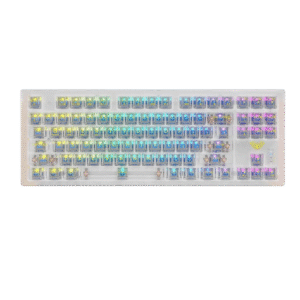 Refurbished AULA F2183 Gaming Mechanical Wireless, Bluetooth, Wired USB Multi-Device Keyboard | White, Blue Switch (R-F2183W)