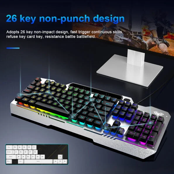 AULA T102 Gaming Keyboard and Mouse Combo Black