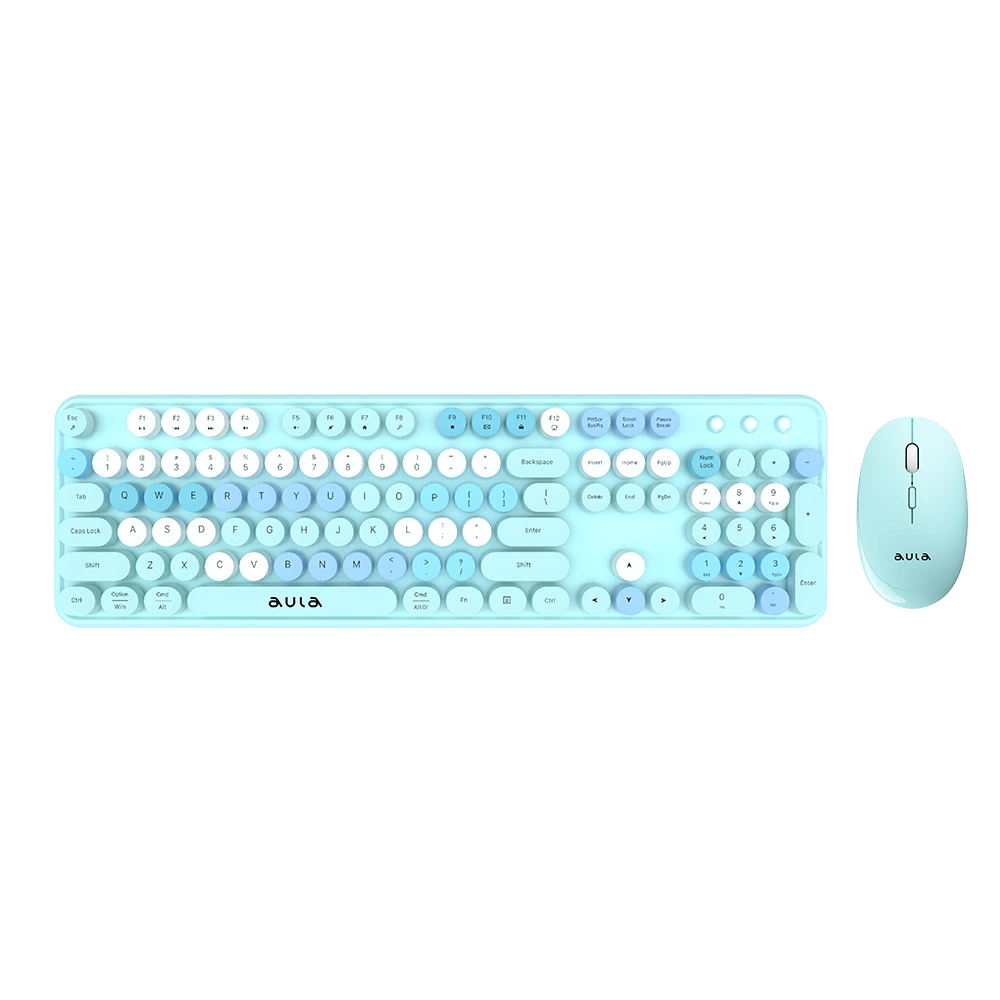 Refurbished Aula AC306 Type2 Wireless Colorful Keyboard Combo | Blue (R-AC306U2)