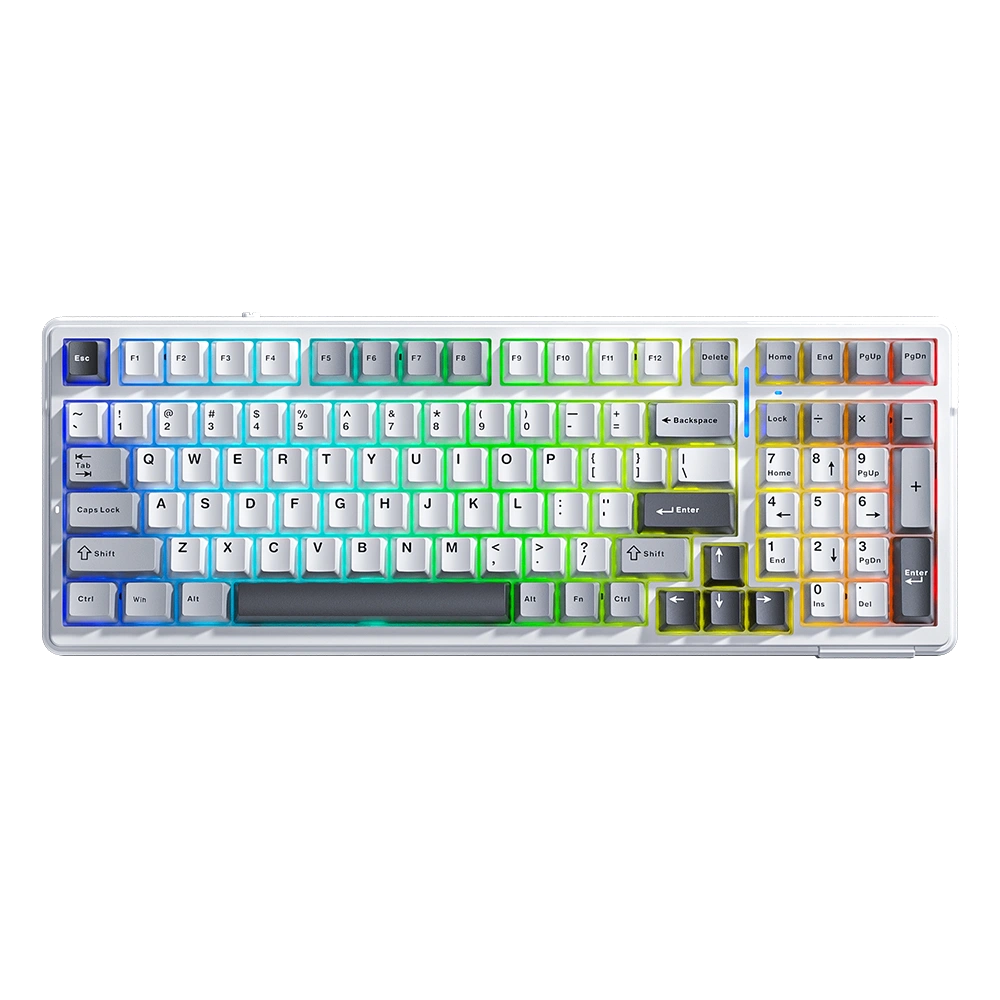 Aula F99 3 in 1 Hot Swappable RGB Mechanical Gaming Keyboard | Grey/White/Dark Grey (F99GrWGr)