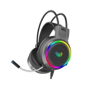 Refurbished AULA S608 Wired Gaming Headset RGB Headband | Black (R-S608B)