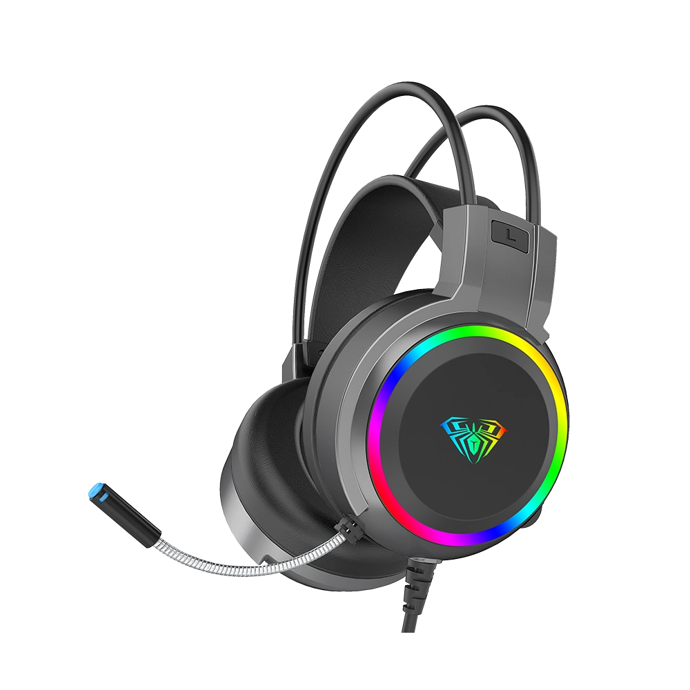 Refurbished AULA S608 Wired Gaming Headset RGB Headband | Black (R-S608B)