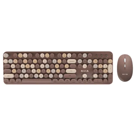 Aula AC306 Type2 Wireless Multiple Colorful Gaming Keyboard and Mouse Combo | Brown (AC306Br2)
