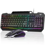AULA T102 Wired Gaming Keyboard and Mouse Combo | Black Panel Black Keycaps(T102TB)