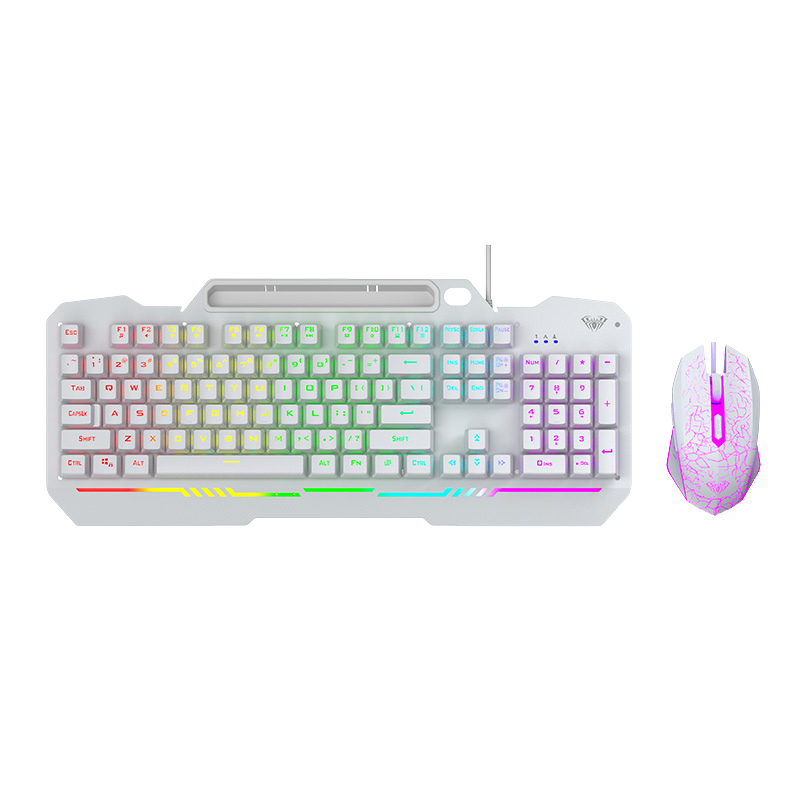 Silver Panel White Keycaps