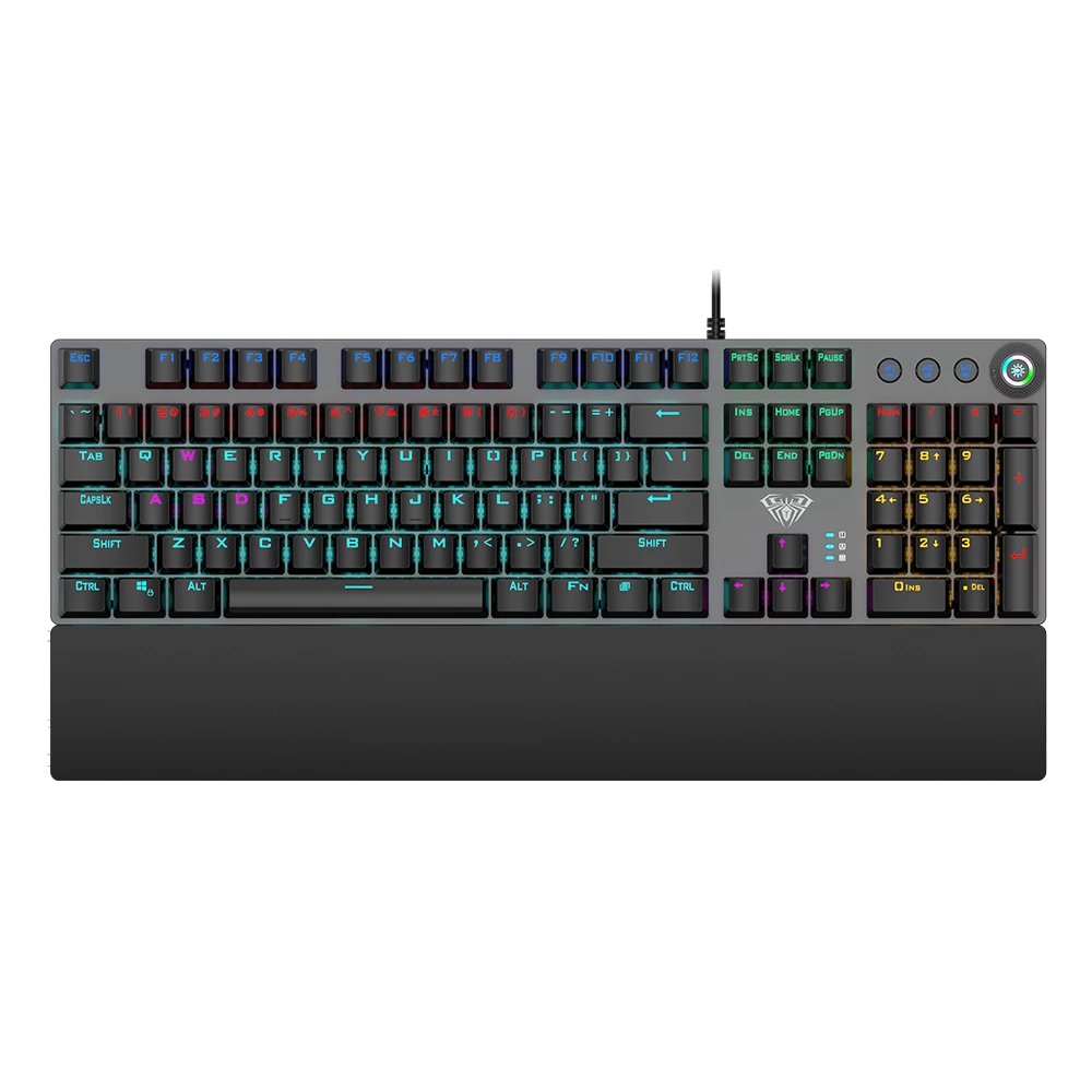 Refurbished Aula F2058 Wired Mechanical Keyboard | Black and Grey, Blue Switch (R-F2058)