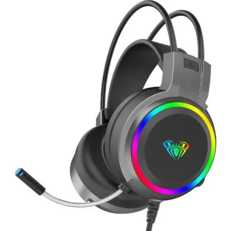 Refurbished AULA S608 Wired Gaming Headset RGB Headband | Black (R-S608B)