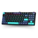 AULA M75 Tri-Mode (2.4G/Bluetooth/Wired) Mechanical Gaming Keyboard With Knob | Blue+Black+Green (Blue Switch) (M75GB)