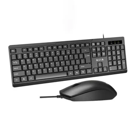 Aula AC101 Wired Keyboard and Mouse Combo | Black (AC101B)
