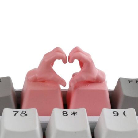 HeartSync Hands – Romantic Dual Keycap Set for Mechanical Keyboards (Pink)