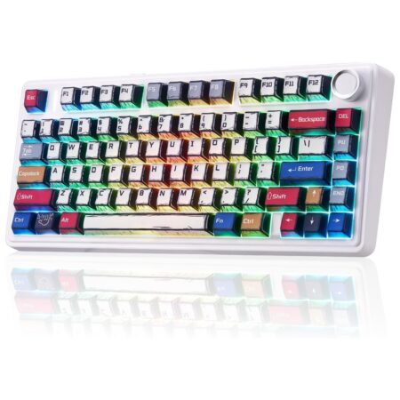 AULA F75 75% Wireless RGB Backlit Tri-Mode Gaming Mechanical Keyboard With Knob | Comic Keycap - Reaper Switches (F75CKR)