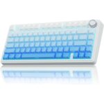 Refurbished AULA F75 75% Side Engraved Keycaps Tri Mode Wireless Mechanical Gaming Keyboard  With Knob | Blue Star Vector Switch (R-F75US)