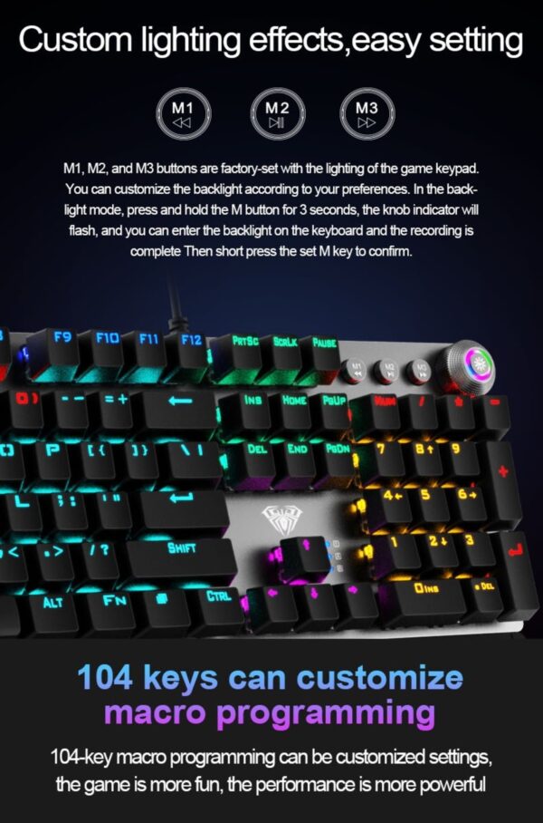 AULA Wired Mechanical Gaming Keyboard F2058