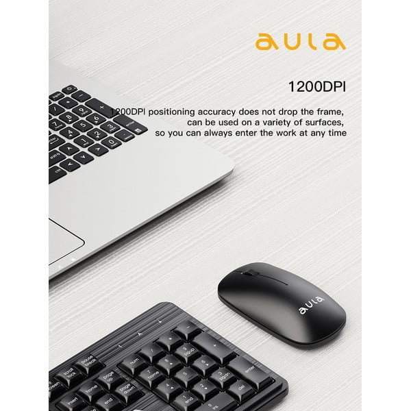 AC202_3 Aula AC202B Wireless Keyboard & Mouse Combo Black