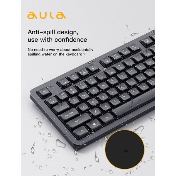AC202_5 Aula AC202B Wireless Keyboard & Mouse Combo Black