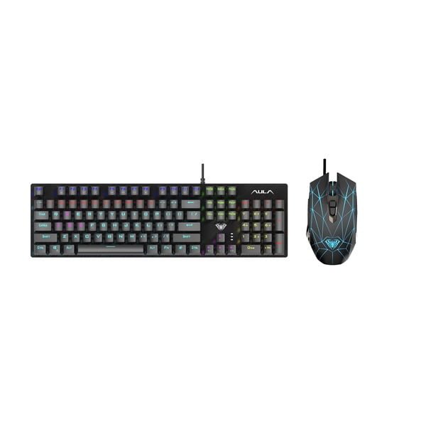 AULA T640 RGB Backlit Mechanical Keyboard & Mouse Combo | Black (T640B)