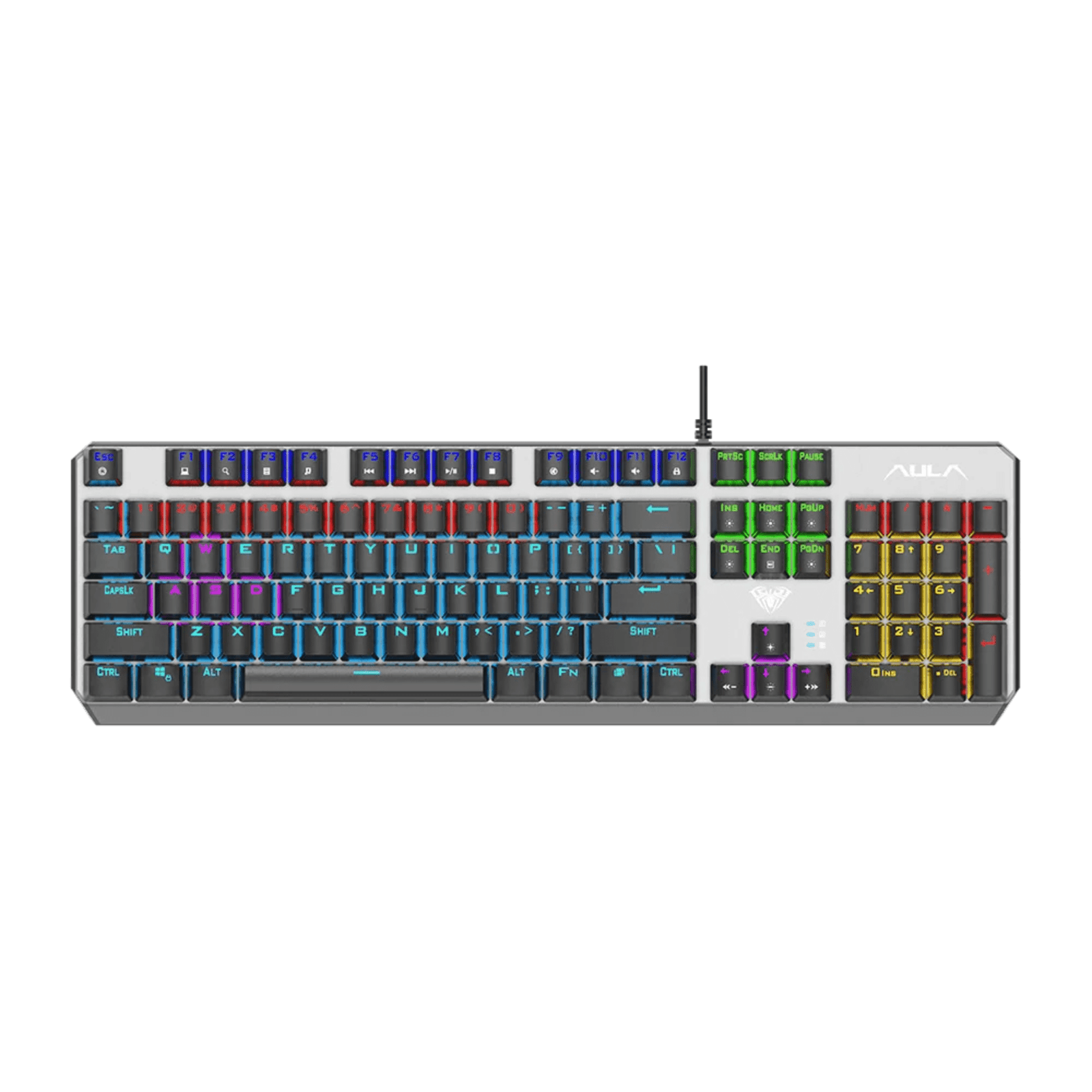 AULA F2066-II USB Full Size Wired Mechanical Gaming Keyboard | Black – Clicky Blue Switches (F2066-II)