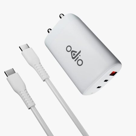 ODIO OWC65MaxPro 65 Watt Fast Wall Charger Combo With Type-C Cable | White (OWC65MaxPro)