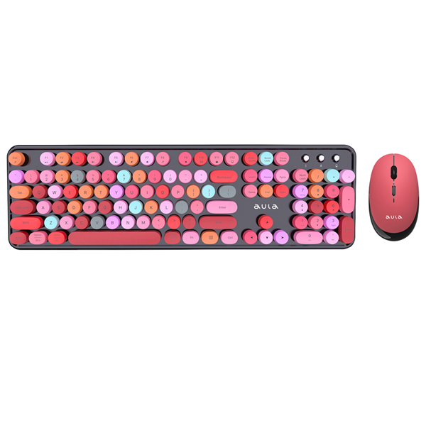 Refurbished AULA AC306 Type2 Wireless Multiple Colorful Gaming Keyboard and Mouse Combo | Mix (R-AC306B2)