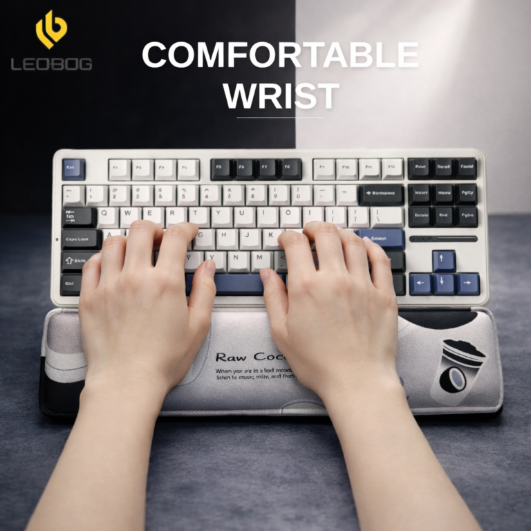 Resting Hand Keyboard Leobog Raw Coconut Latte Keyboard Hand rest | Soft Cushion Foam With ...