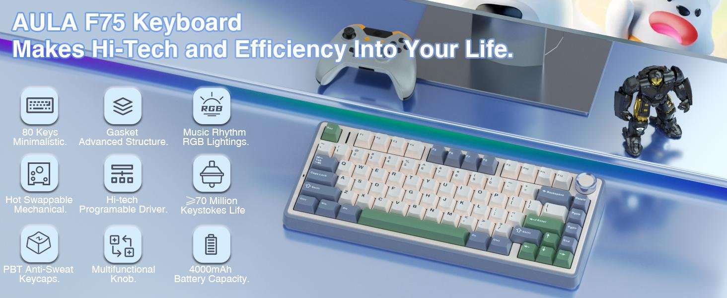 F75 mechanical gaming keyboard