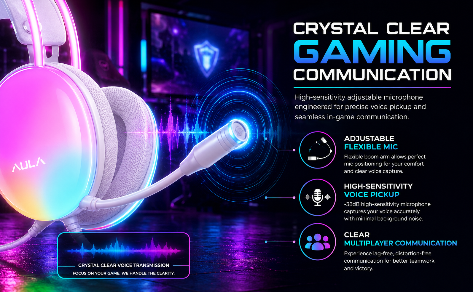 wired gaming headphone with mic
