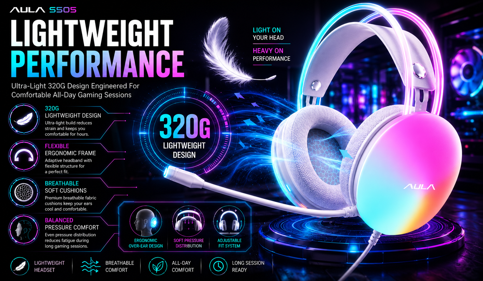 aula s505 gaming headphone