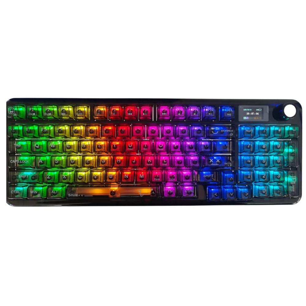 Aula tri mode transparent mechanical gaming keyboard