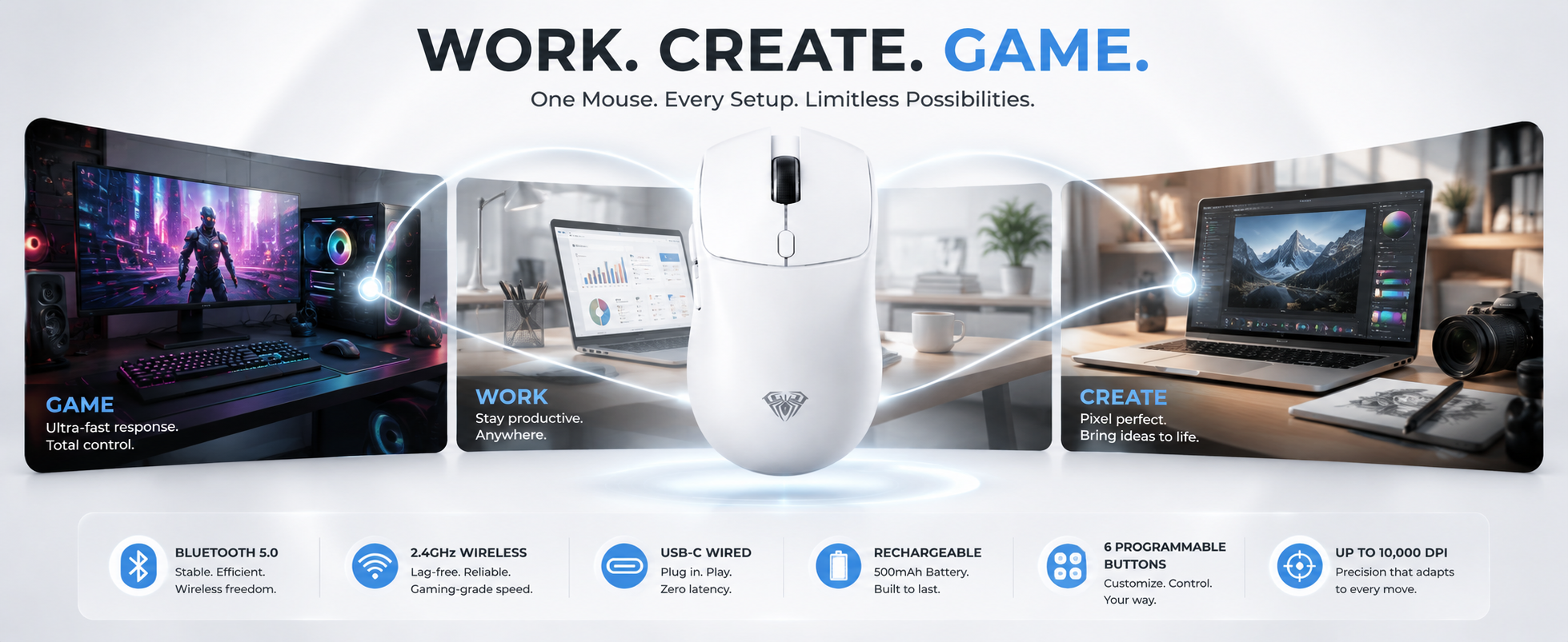 aula tri mode gaming mouse
