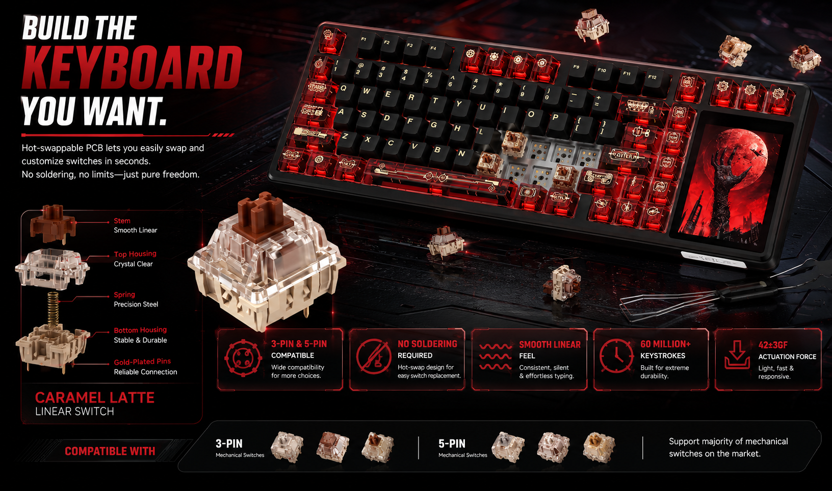 3in1 mechanical gaming keyboard
