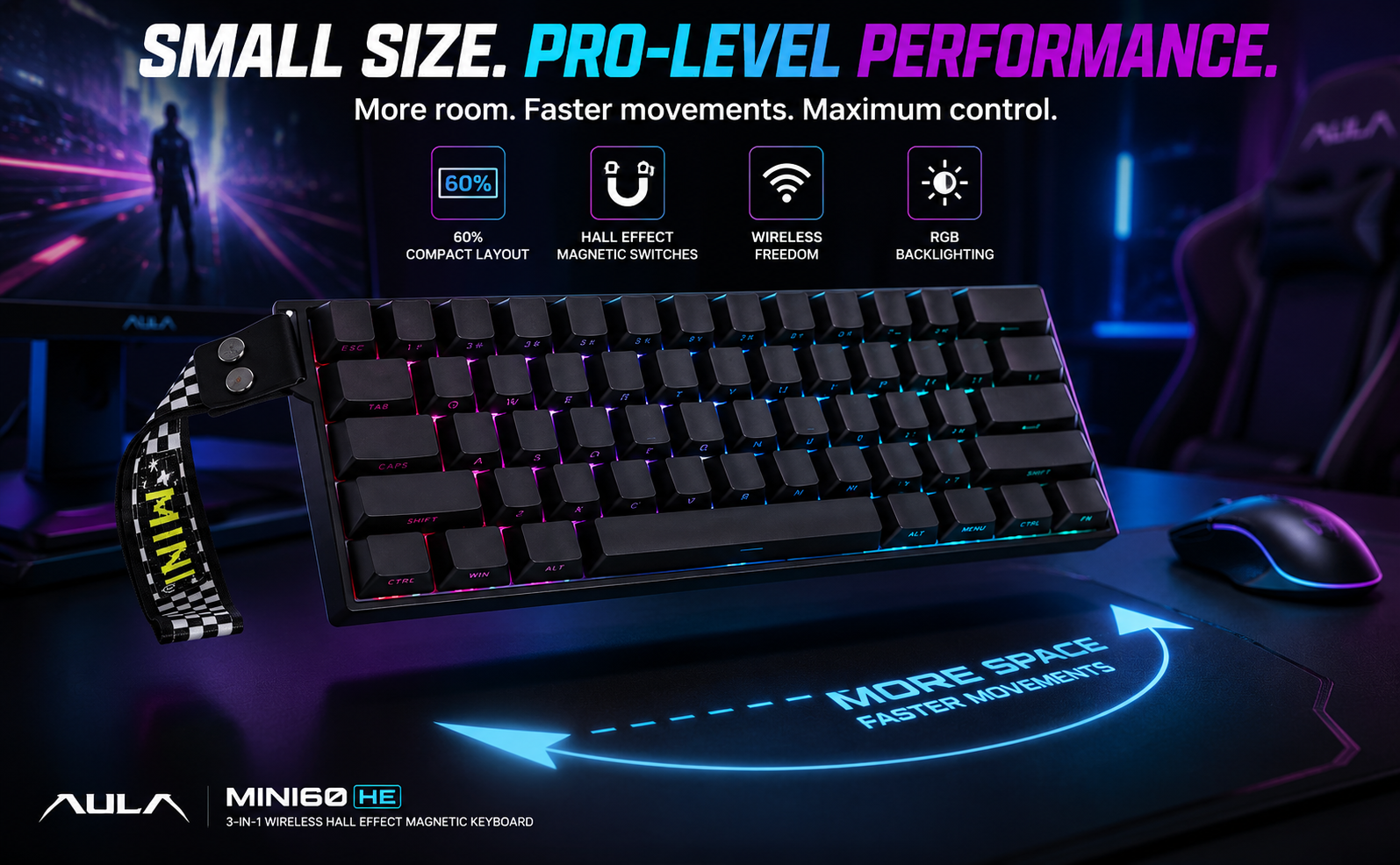 60% wireless gaming keyboard